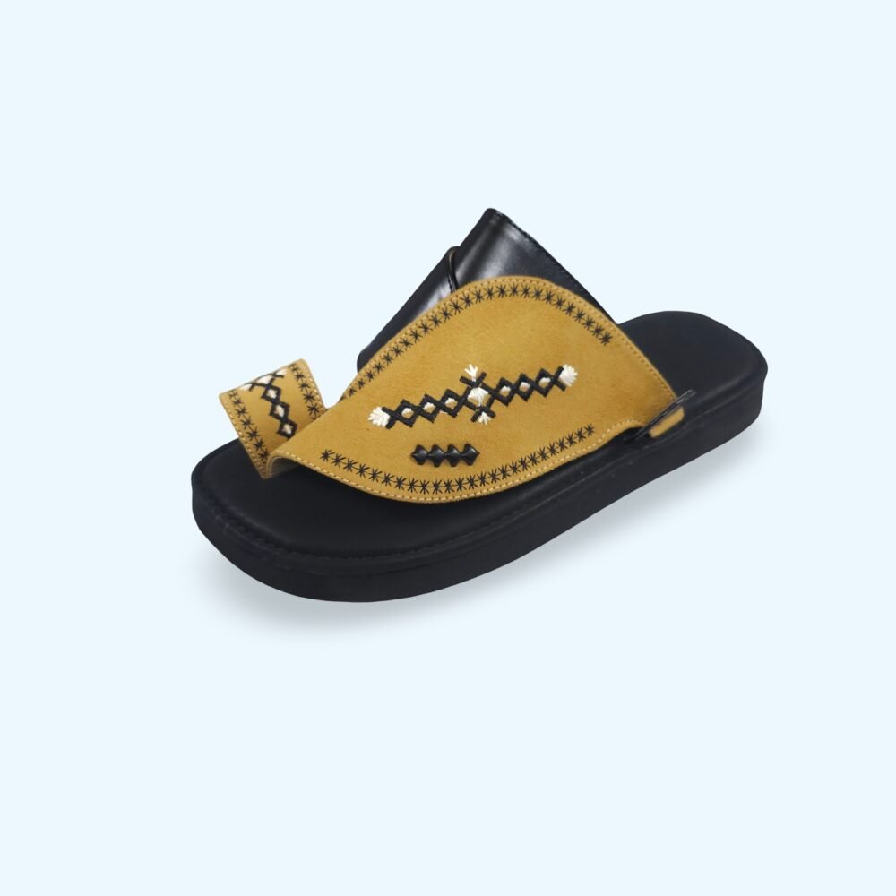 Yellow embroidered Shoes for men - Image 3