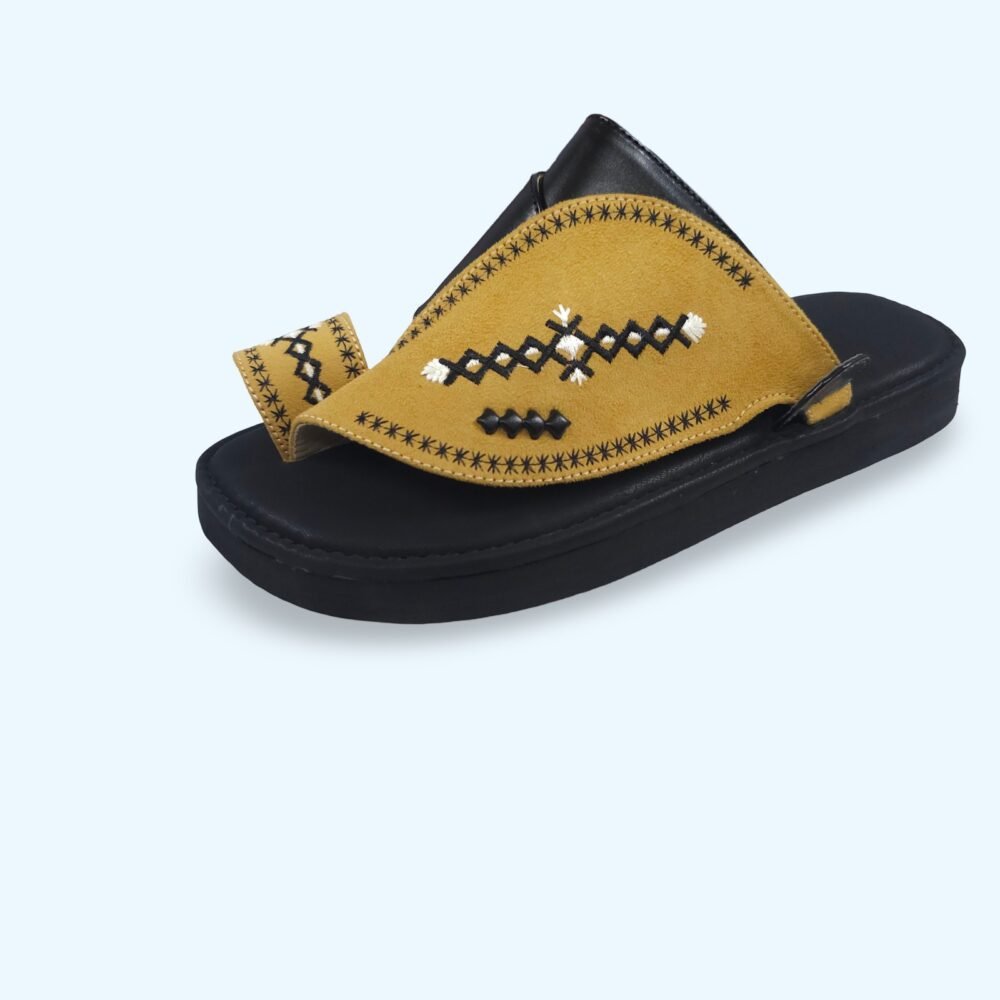 Yellow embroidered Shoes for men - Image 2