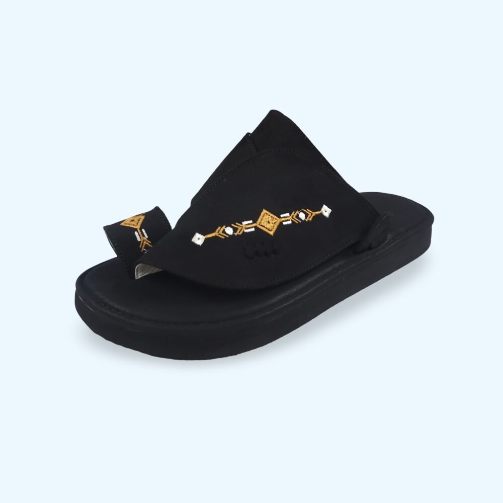 Black embroidered shoes for men - Image 2