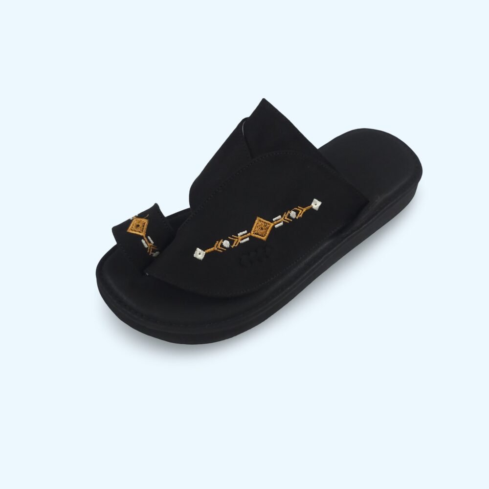 Black embroidered shoes for men - Image 3